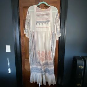 Sheer boho embroidered Anthropologie dress
